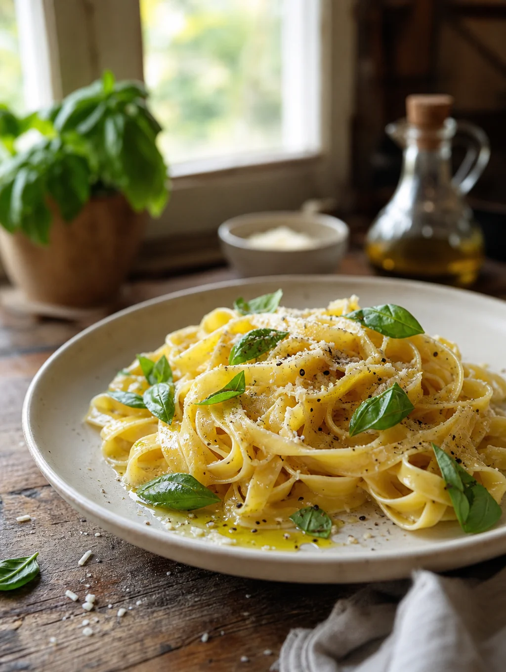 Handmade fresh pasta dusted with semolina flour at Trattoria MISTO